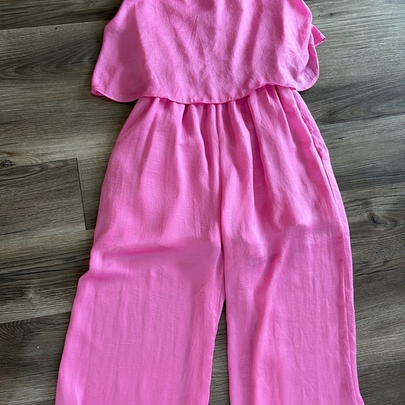 Big Water Blue Sky Womens Pink Jumpsuit Size Small Sleeveless Boho Feminine Vibe - Picture 5 of 11